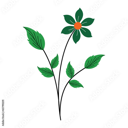 Flower plant recolorable vector element photo