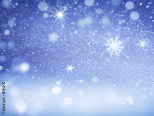christmas background with snowflake and snow dreamy frozen style