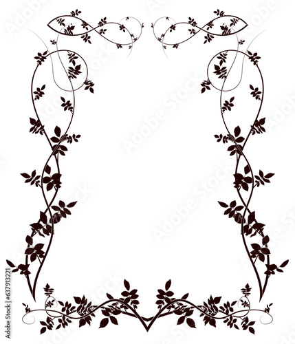 frame on white hawthorn decoration on paper decor