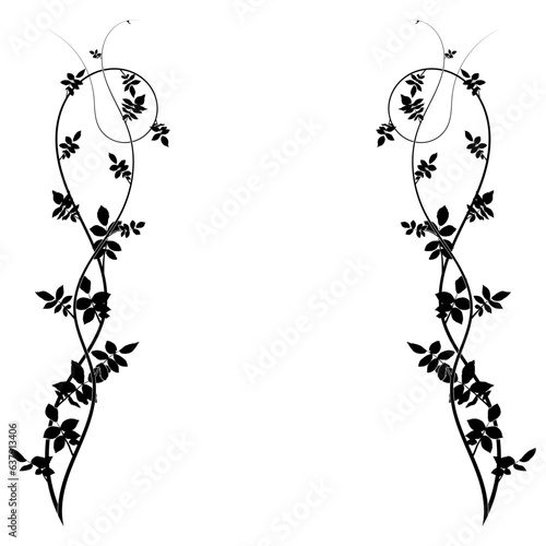 ornamental element hawthorn frame plant. vector