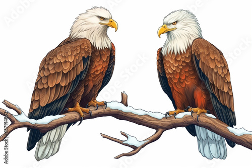 cartoon tail pair of eagles 