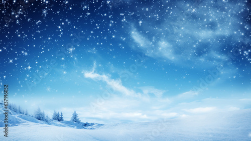 Wallpaper Mural winter blue sky background with snow Torontodigital.ca