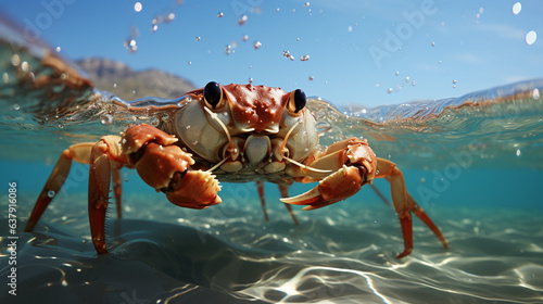 "Crab's Underwater Adventure: Captured with Dome Port in 16:9 Aspect Ratio" © jixiang