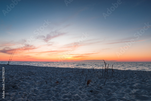 sunset over the baltic sea in poland photo