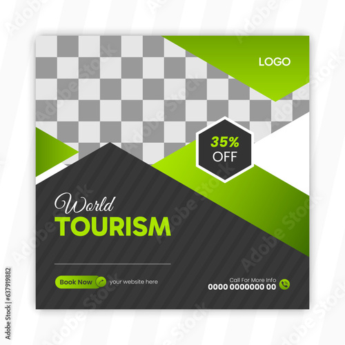 World Tourism Day social media post design template