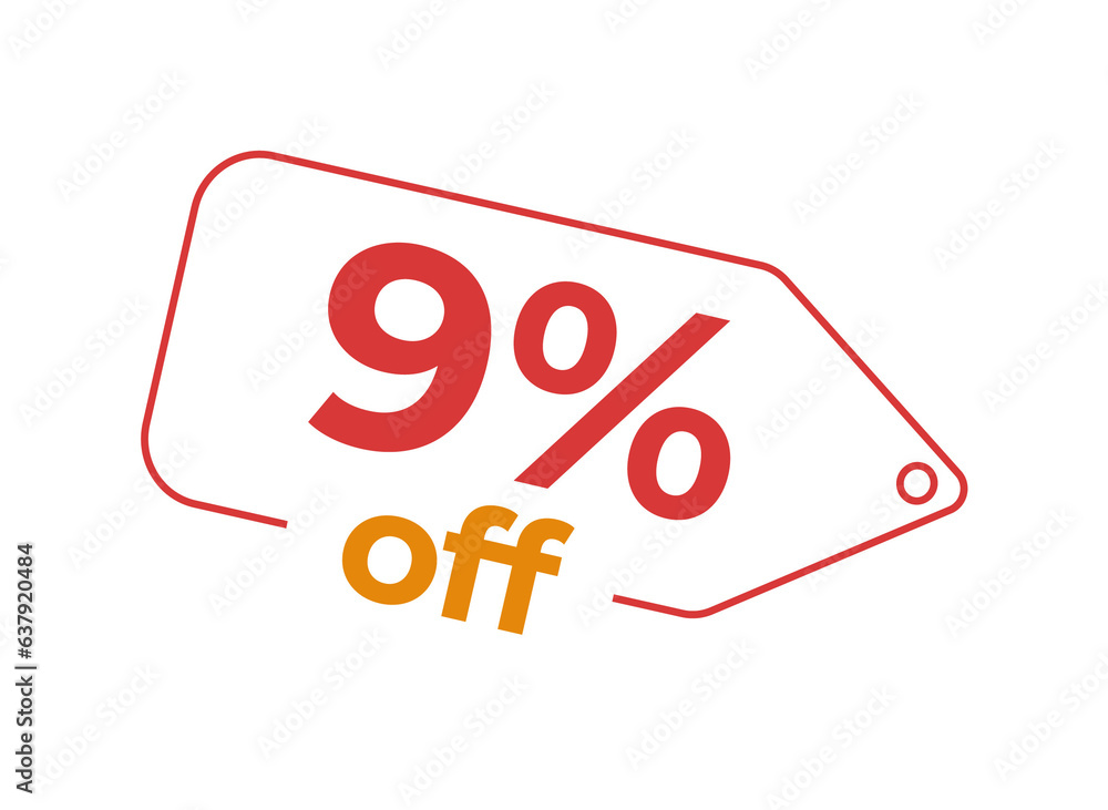 9, 9%, 9% OFF, 9% de desconto, Desconto OFF, Promoção, etiqueta de desconto, etiqueta de preço 9, 9%, 9% OFF, 9% de desconto, Desconto OFF, Promoção, etiqueta de desconto, etiqueta de preço