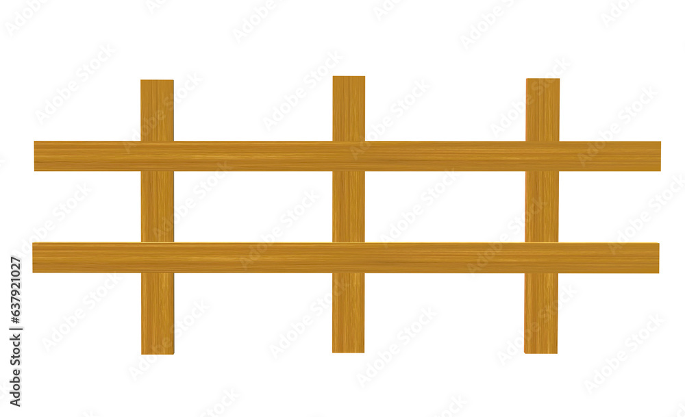 Naklejka premium brown wooden fence PNG background can be isolated for a scene illustration. design and decoration