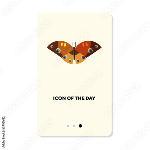 Beautiful butterfly flat icon. Insect isolated. Butterfly concept. Vector illustration symbol elements for web design and apps