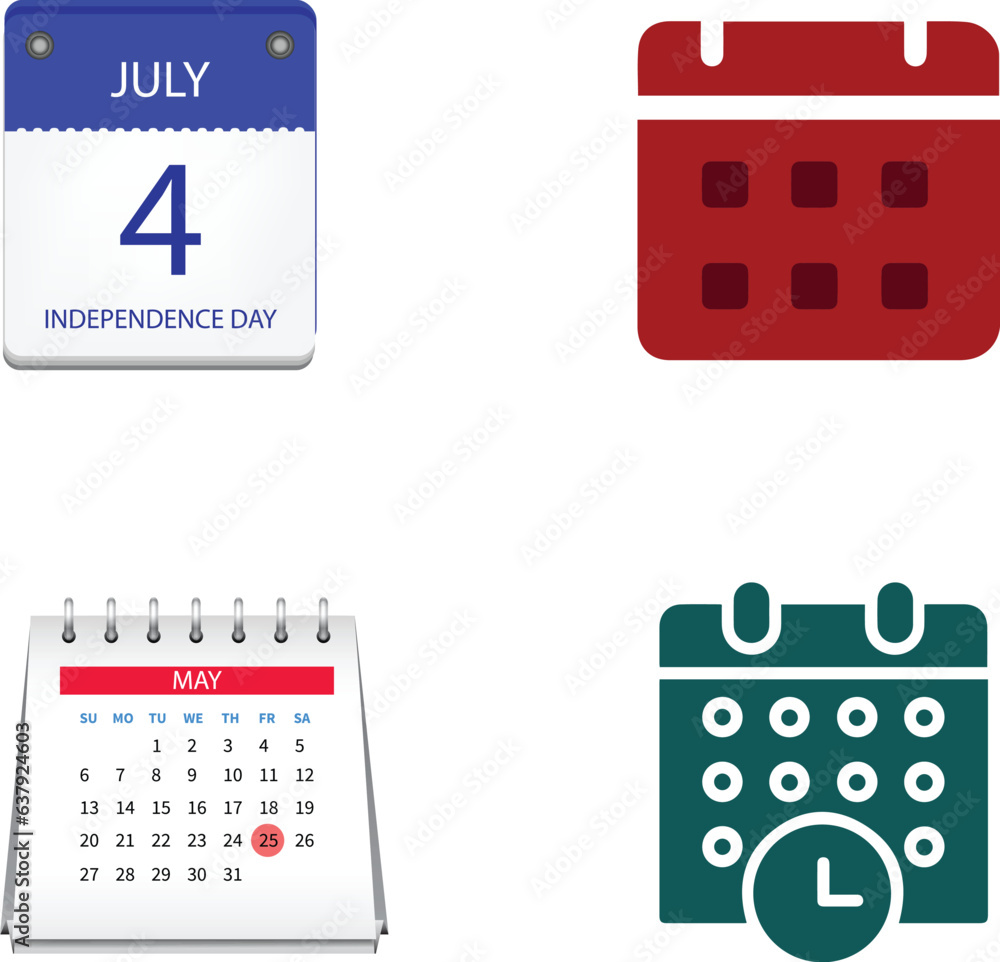 Timekeeper's Quartet Calendar Icons Collection. Immerse yourself in the world of time