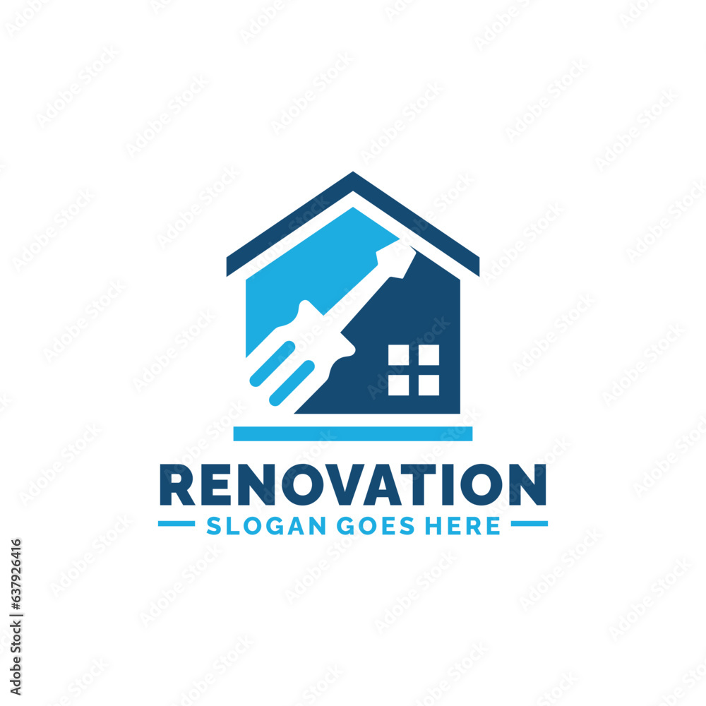 Home renovation logo design vector illustration