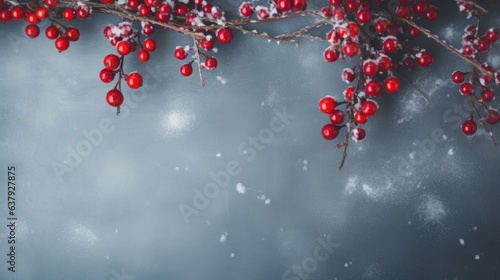 A bunch of red berries on a branch