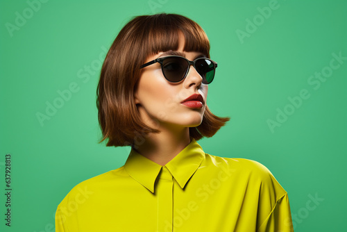 A Portrait of A Beautiful Trendy Girl in A Colorful Outfit