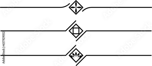 black and white set of delimiters for text, dividers