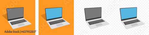 Laptop computer flat vector design.  Notebook computer icon illustration