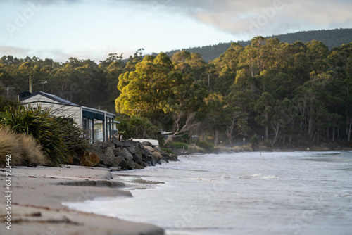 holiday beach shack on the sand in australia photo
