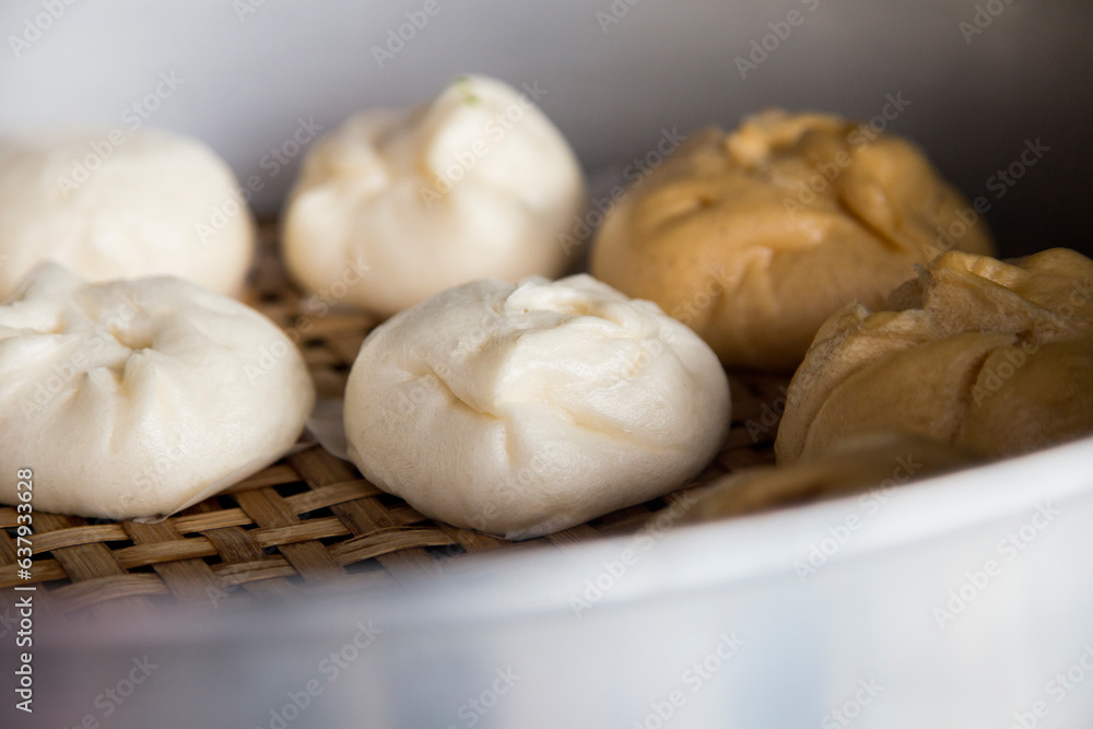 Pan Sip Nueng Sai Kai. Thai steamed dumplings with chicken peanut filling.