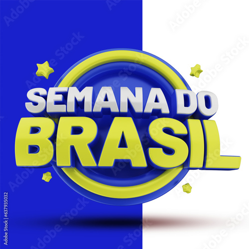 selo 3d ''semana do brasil''