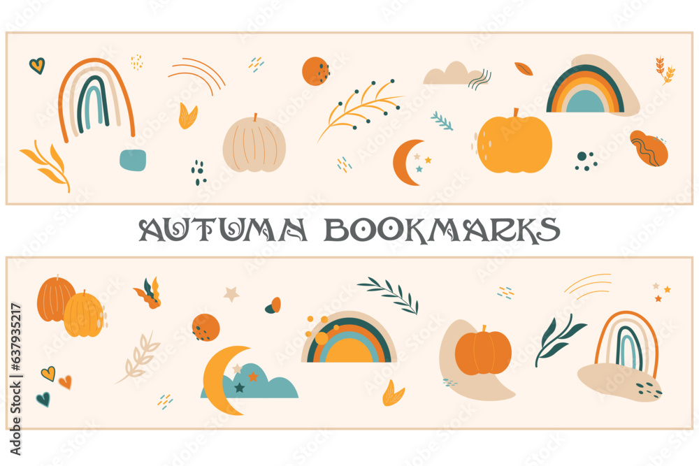 Autumn Bookmarks vector Autumn Bookmarks vector