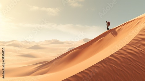 Man in the desert. Beautiful illustration picture. Generative AI