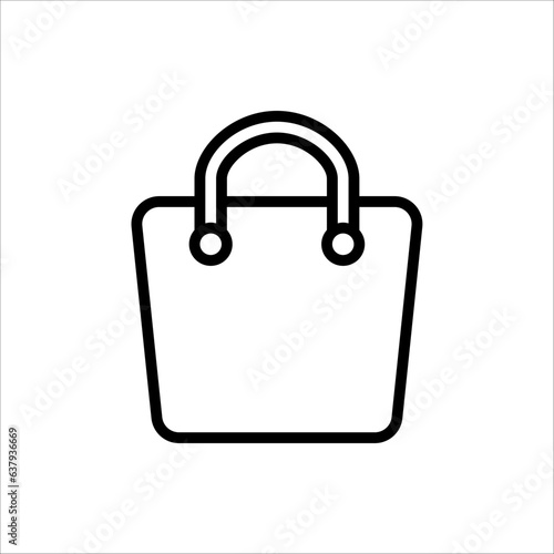 Shopping Bag Icon for web design, Vector isolated on white background