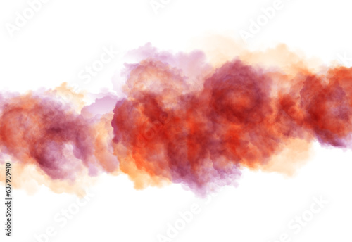 Watercolor Multicolored stain paint smoke explosion overlay effect. Watercolor, smoke or cloud. Multicolored smoke bomb. Png image photo