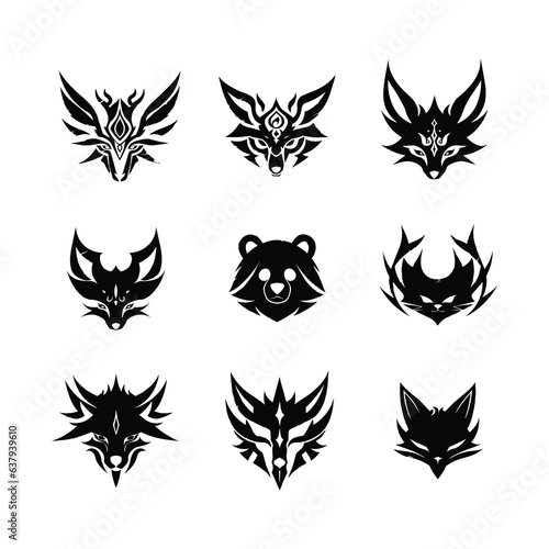 black and white fantasy animals