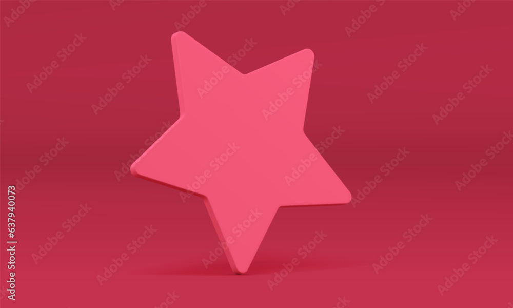 Pink 3d star showroom decorative wall element mock up for cosmetic product show vector Pink 3d star showroom decorative wall element mock up for cosmetic product show vector