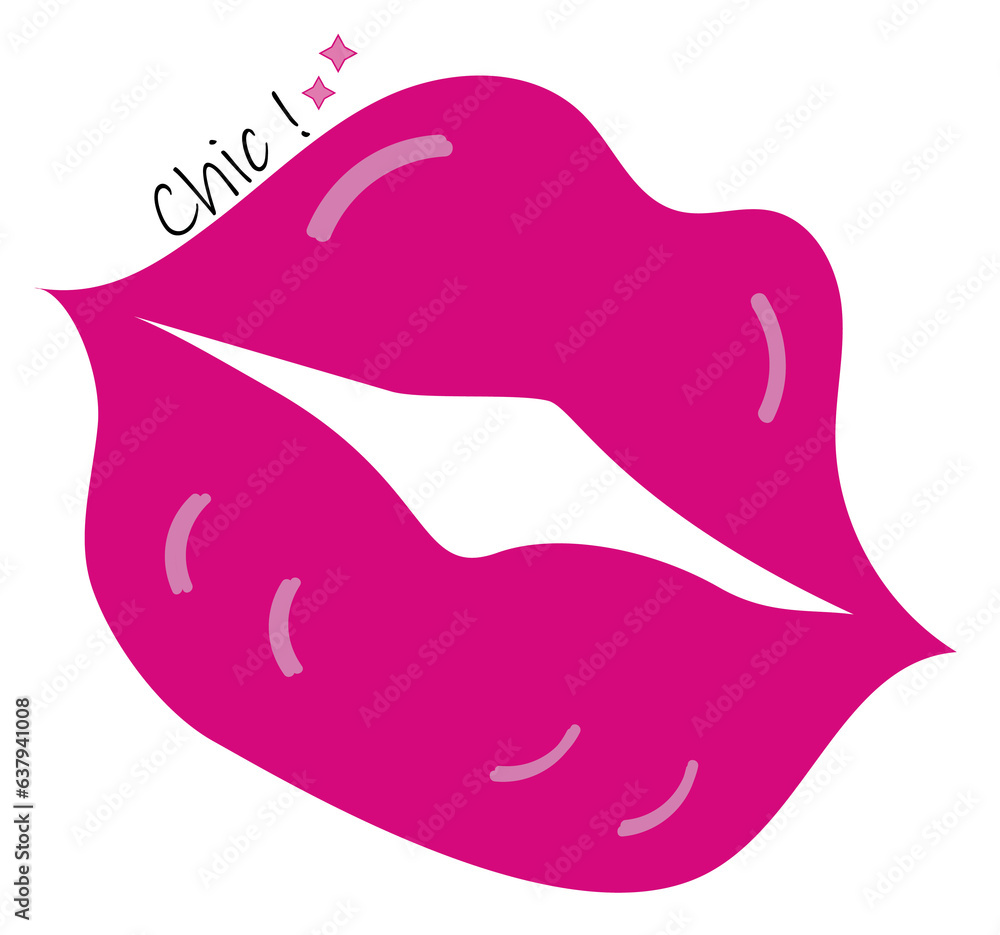 Mas Chic. Ilustración Beso. Sticker, pegatina Mas Chic. Ilustración Beso. Sticker, pegatina