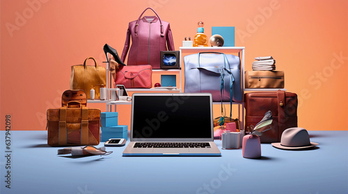 Cyber Monday online shopping, products on show for sales promotion.