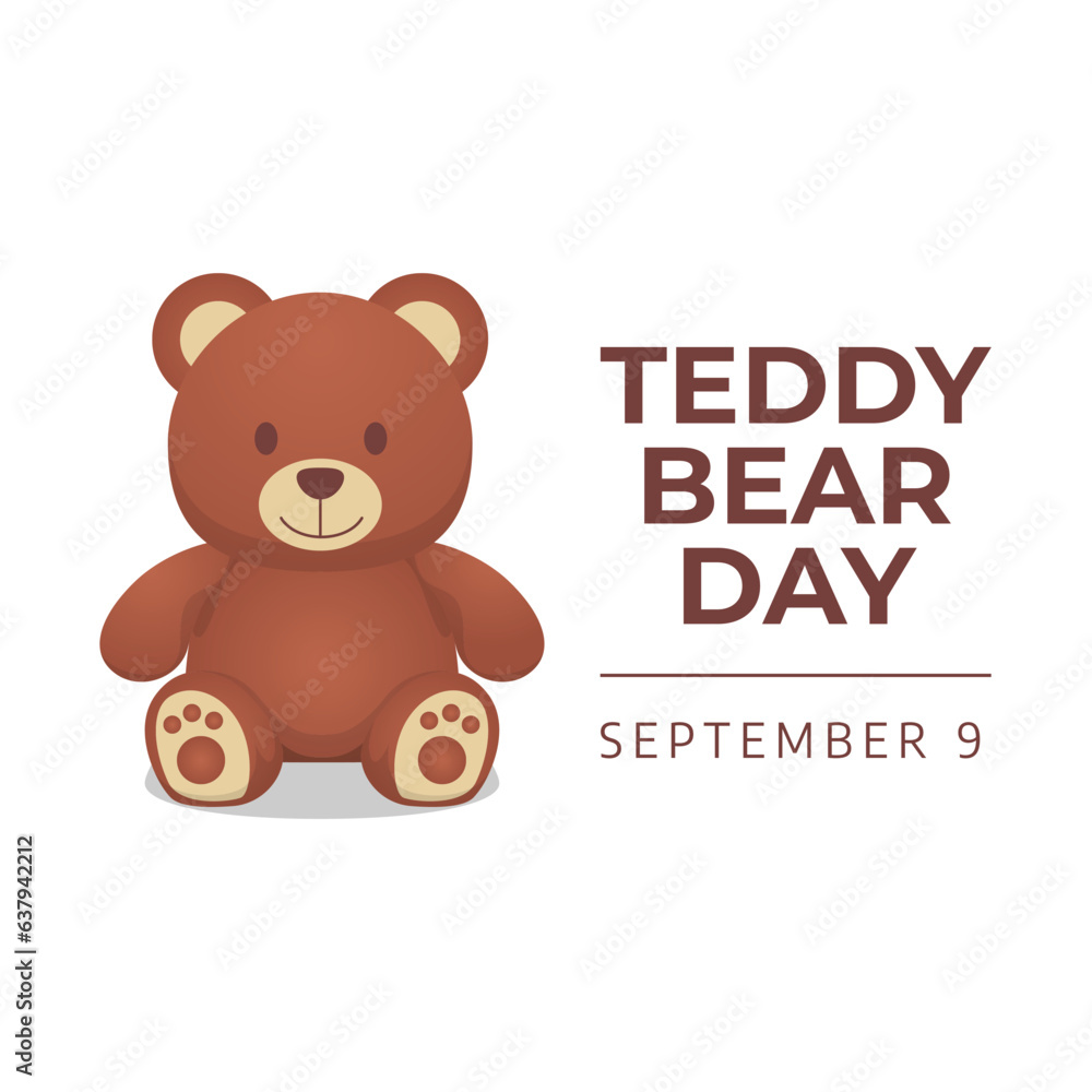 Obraz premium Teddy bear day design template good for celebration. bear vector illustration. flat design. vector eps 10.