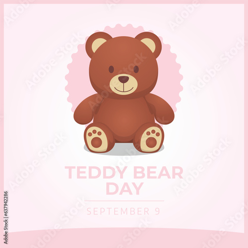 Teddy bear day design template good for celebration. bear vector illustration. flat design. vector eps 10. © Telkraf.id