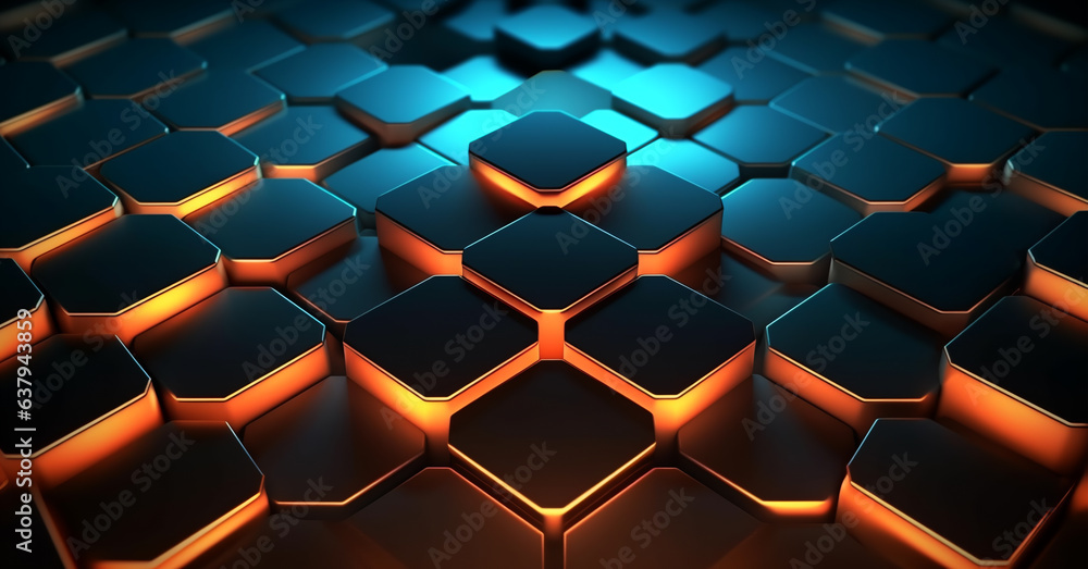 3d cube pattern background with neon lights. generative ai 3d cube pattern background with neon lights. generative ai