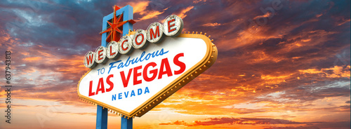 Welcome to Fabulous Las Vegas Sign by night