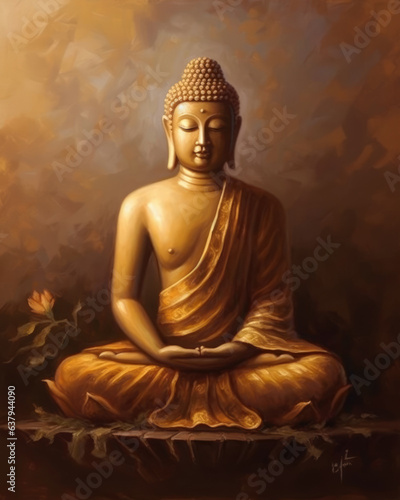 Buddha Art. Meditating Buddha. Gautam Buddha statue. Buddha Purnima. Vesak day photo