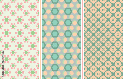 Vector geometric shapes seamless pattern collection set of colorful backgrounds modern abstract geometric texture cute simple pattern design for baby, kids, decoration, set4