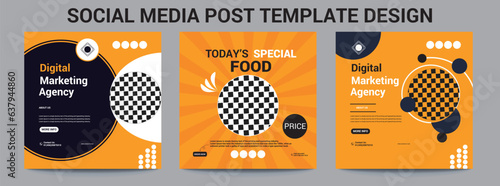 Social Media Post Template, Digital marketing agency, Square Flyer Template, Editable web Banner Post Template.