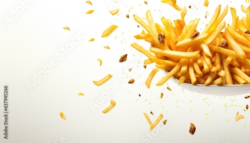 french fries on white