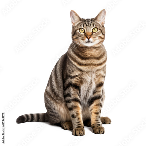 Domestic Shorthair Cat Isolated On White Background