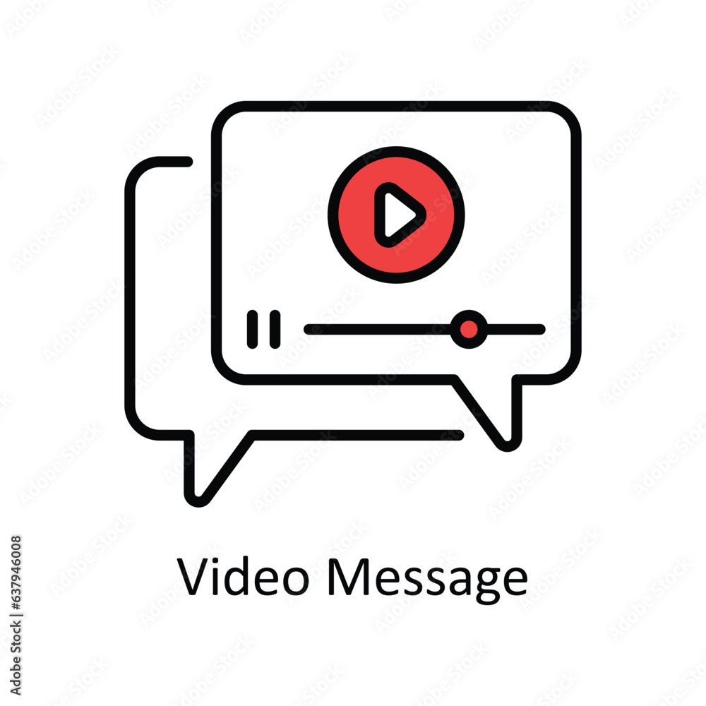 Video Message Filled Outline Icon Design illustration. Product Management Symbol on White background EPS 10 File Video Message Filled Outline Icon Design illustration. Product Management Symbol on White background EPS 10 File