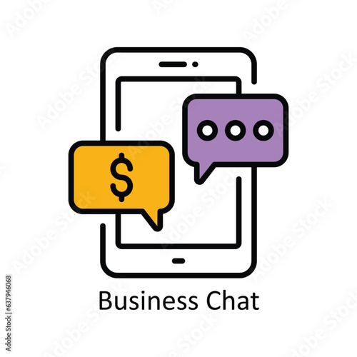 Business Chat Filled Outline Icon Design illustration. Product Management Symbol on White background EPS 10 File