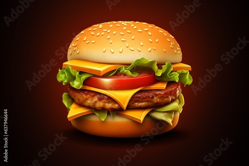Burger icon for app. Beautiful illustration picture. Generative AI