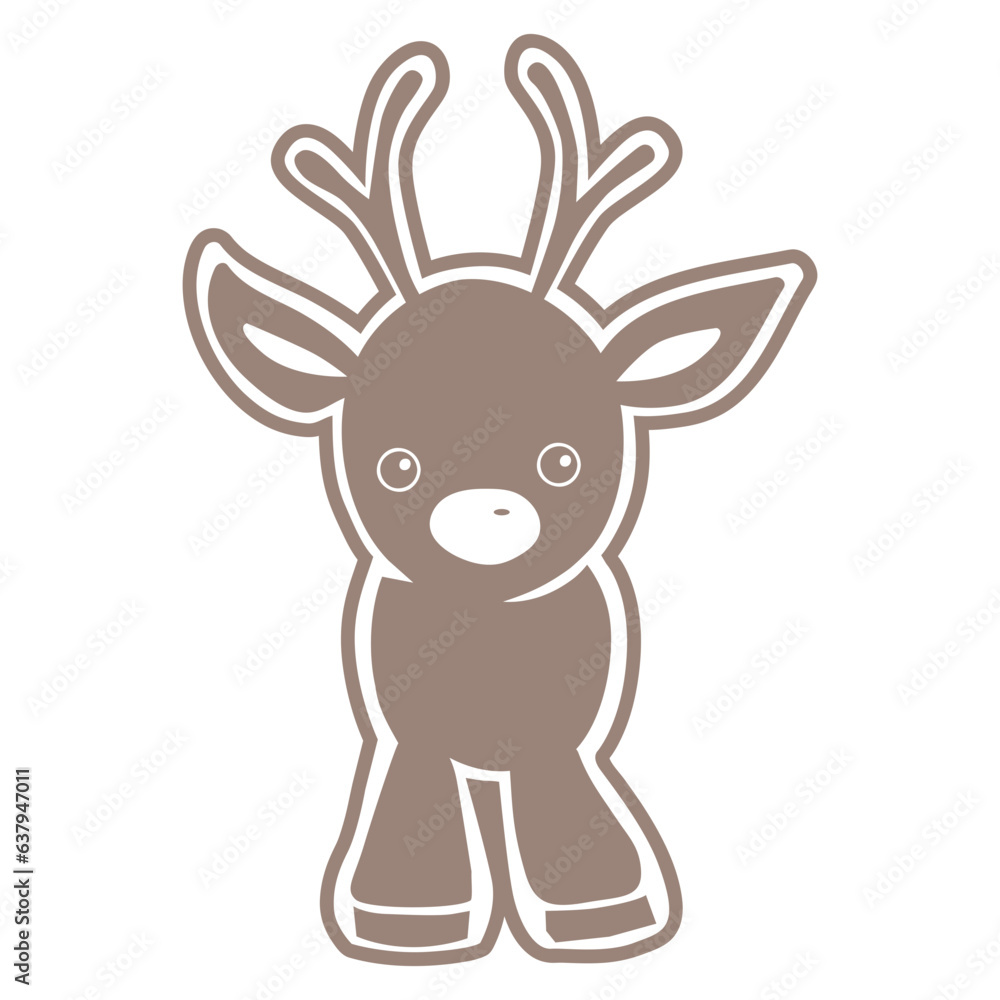 Fototapeta premium Christmas reindeer character, vector