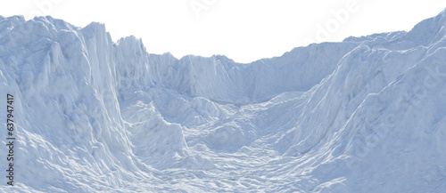 Ice snow mountain with isolated on transparent background. PNG file, 3D rendering illustration, Clip art and cut out
