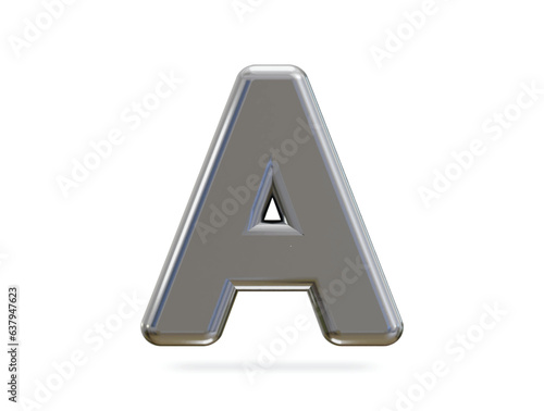 3d silver alphabet text effect