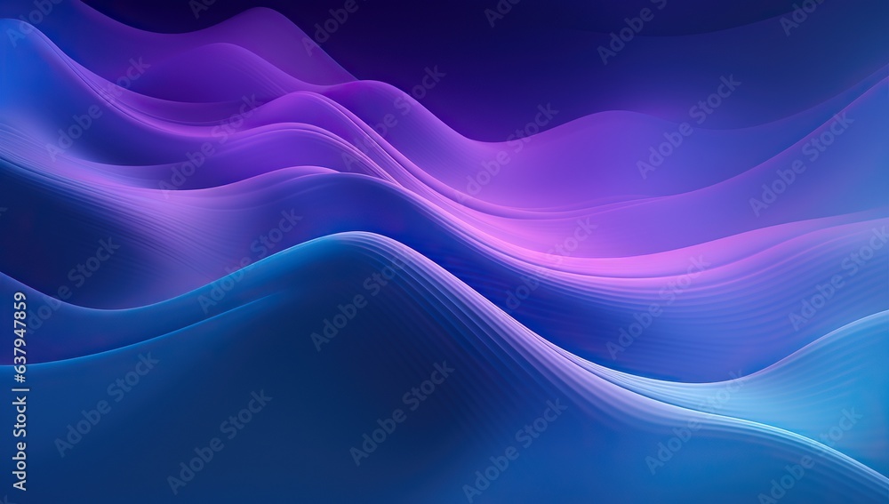 Fototapeta premium This abstract painting of swirling blue and purple lines creates a stunning visual effect of light and colorfulness that is both captivating and wild
