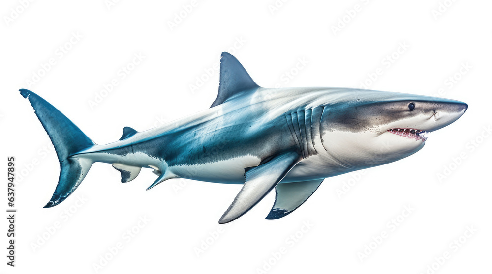 Fototapeta premium Photo of a Great Shark isolated on a white background
