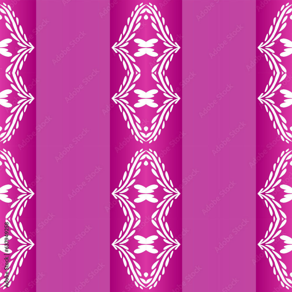 Seamless design vector Beauty flower line art batik ethnic dayak borneo pattern with colourful gradient Seamless design vector Beauty flower line art batik ethnic dayak borneo pattern with colourful gradient