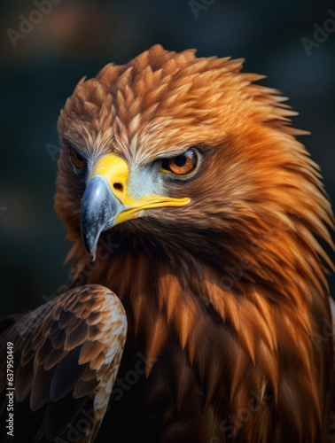 Photo close up shot of a golden eagle
