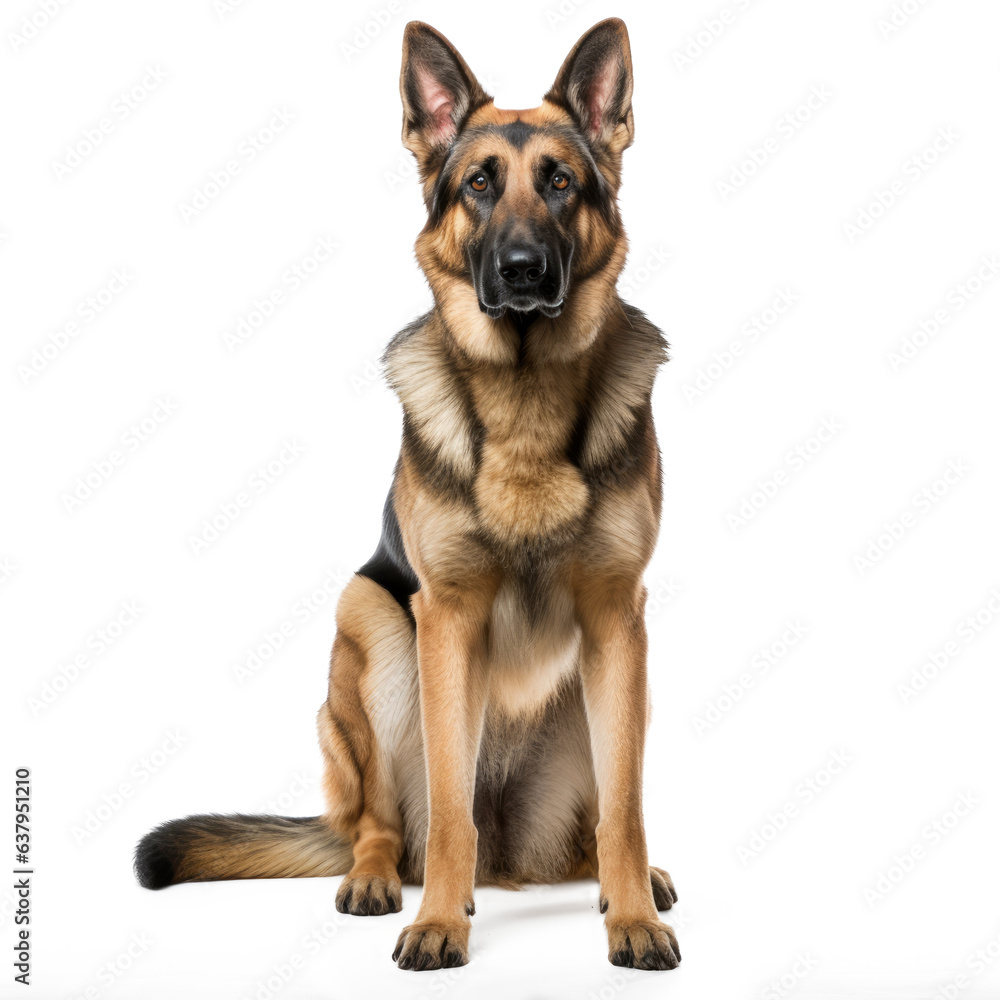 German Shepherd Isolated On White Background German Shepherd Isolated On White Background