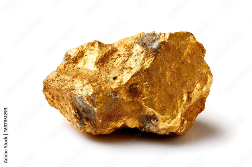 Gold nugget isolated on white background Gold nugget isolated on white background